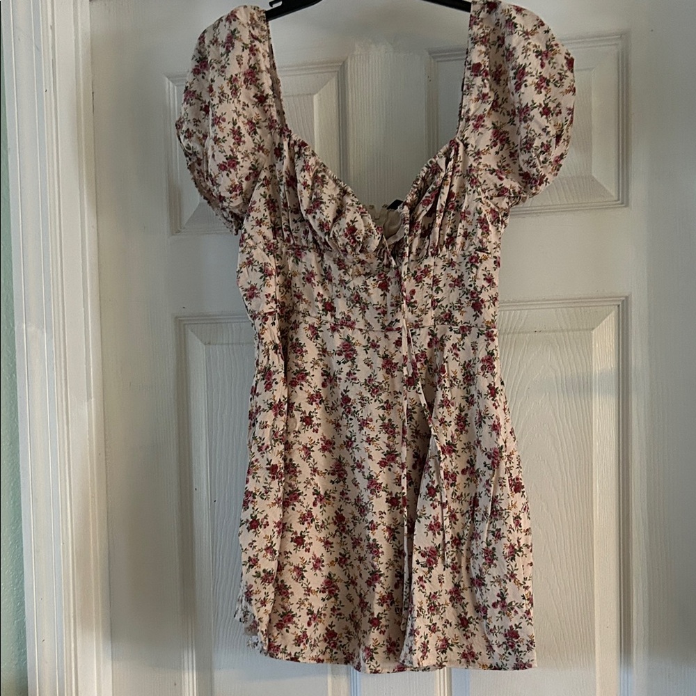 Windsor Cream and Red Floral Mini Dress